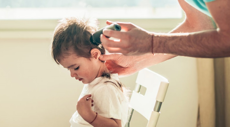 cutting baby hair